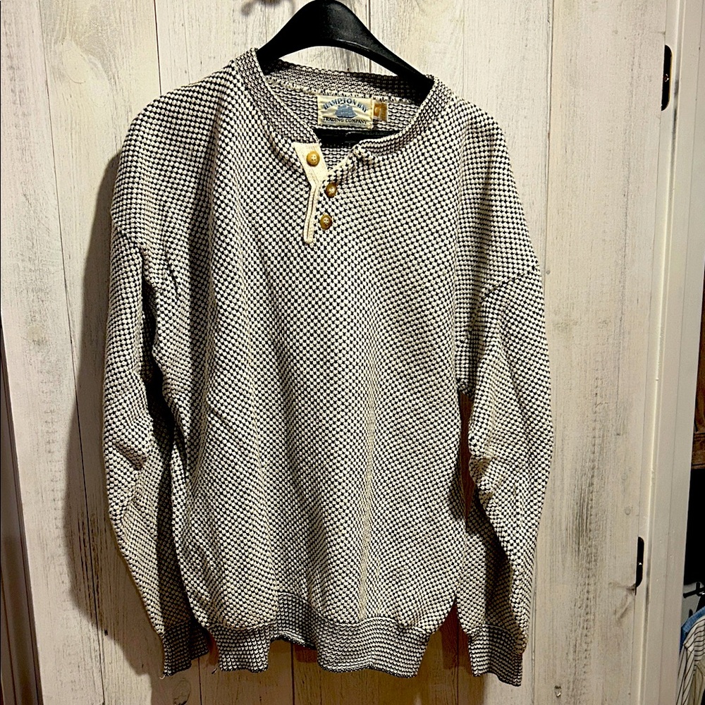 Classic Black and White Crewneck Sweater